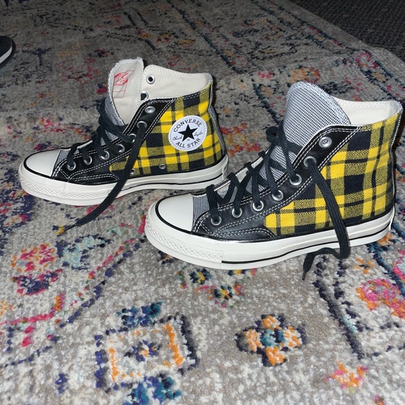 converse hacked plaid platform